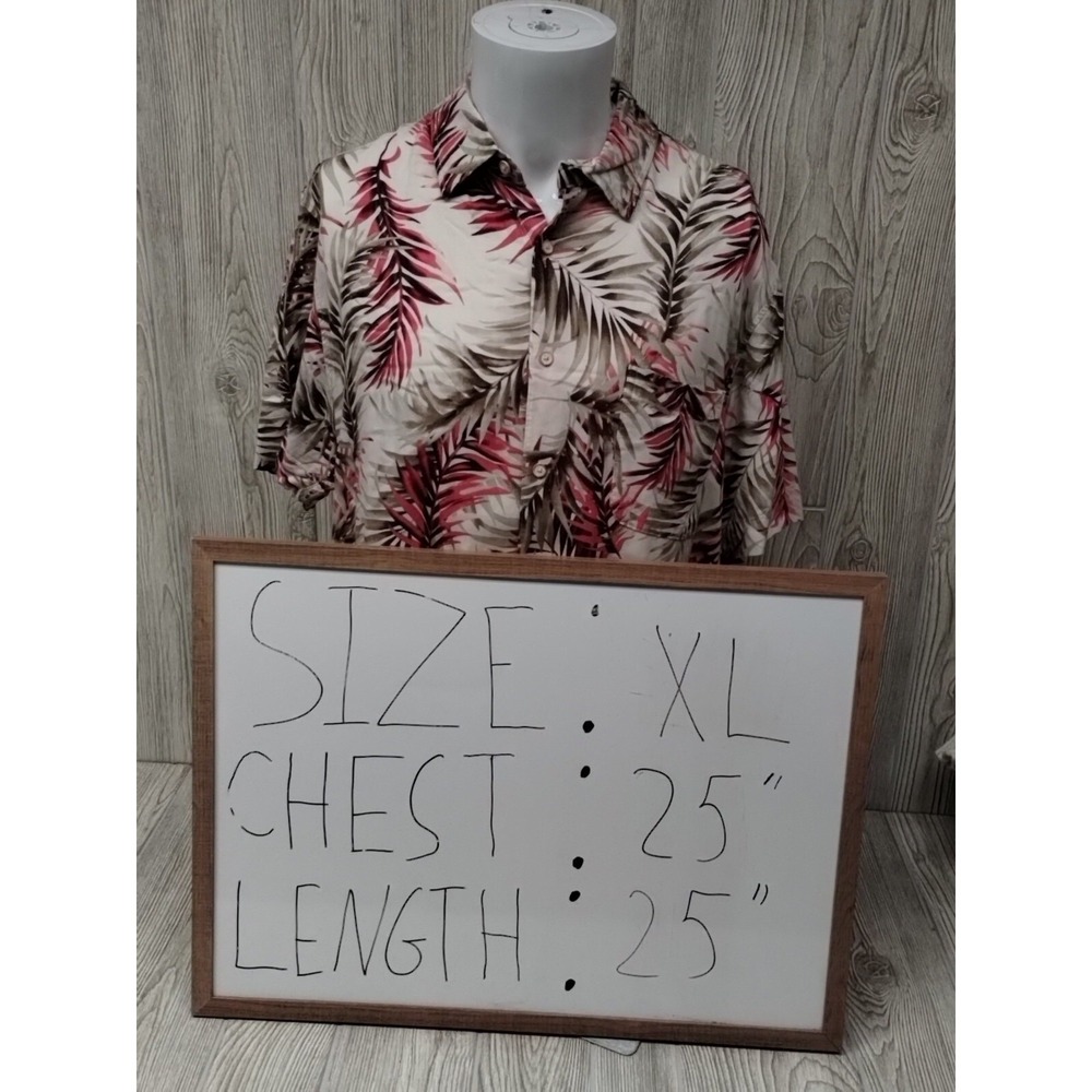 Tasso‎ Elba Mens Shirt XL Short Sleeve Pocket Palm Leaves Fun Casual Summer - Picture 6 of 6
